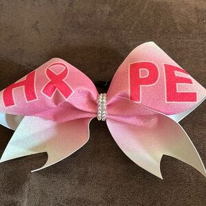 Hope Breast Cancer Cheer Bow